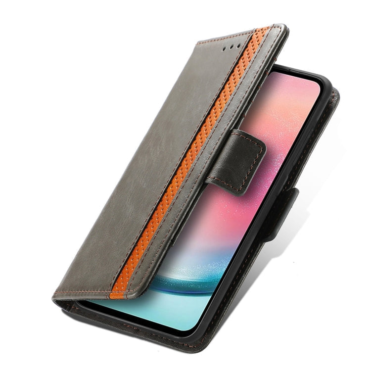 For Samsung Galaxy A06 4G CaseNeo Splicing Dual Magnetic Buckle Leather Phone Case(Gray)