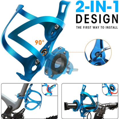 With Rotation Base JUNSUNMAY Bike Cup Holder Cages Bicycle Water Bottle Aluminum Alloy Bracket(Blue)