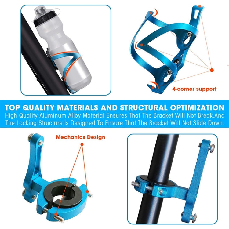 With Rotation Base JUNSUNMAY Bike Cup Holder Cages Bicycle Water Bottle Aluminum Alloy Bracket(Blue)