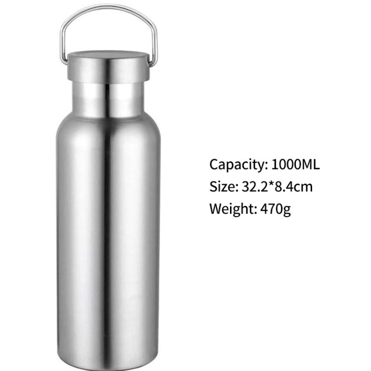 JUNSUNMAY Bouteille isotherme en acier inoxydable 304 à large ouverture, capacité : 1000 ml