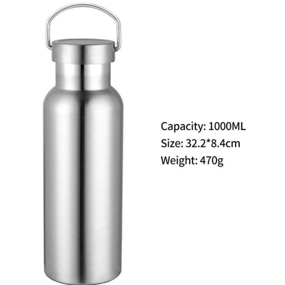 JUNSUNMAY Bouteille isotherme en acier inoxydable 304 à large ouverture, capacité : 1000 ml