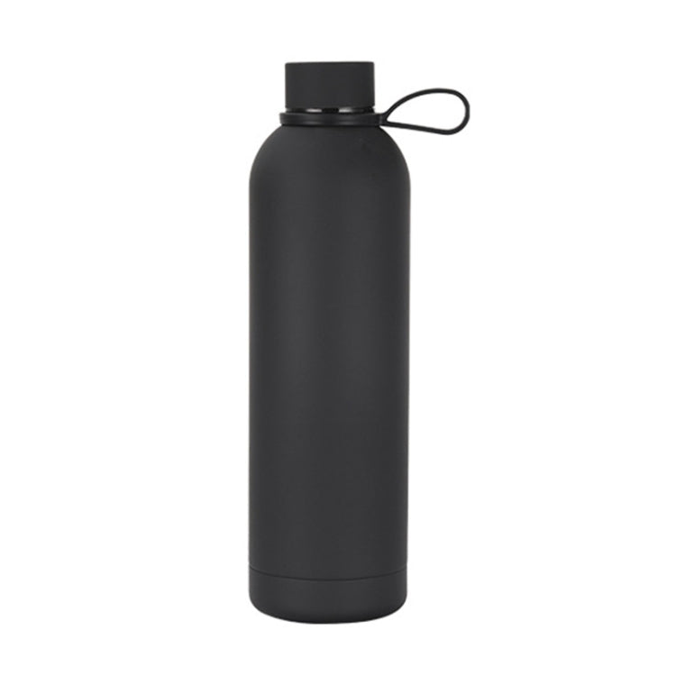 JUNSUNMAY Candy Colored Coating 304 Stainless Steel Water Vacuum Bottle, Capacity:500ml(Black)