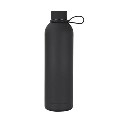 JUNSUNMAY Candy Colored Coating 304 Stainless Steel Water Vacuum Bottle, Capacity:1000ml(Black)