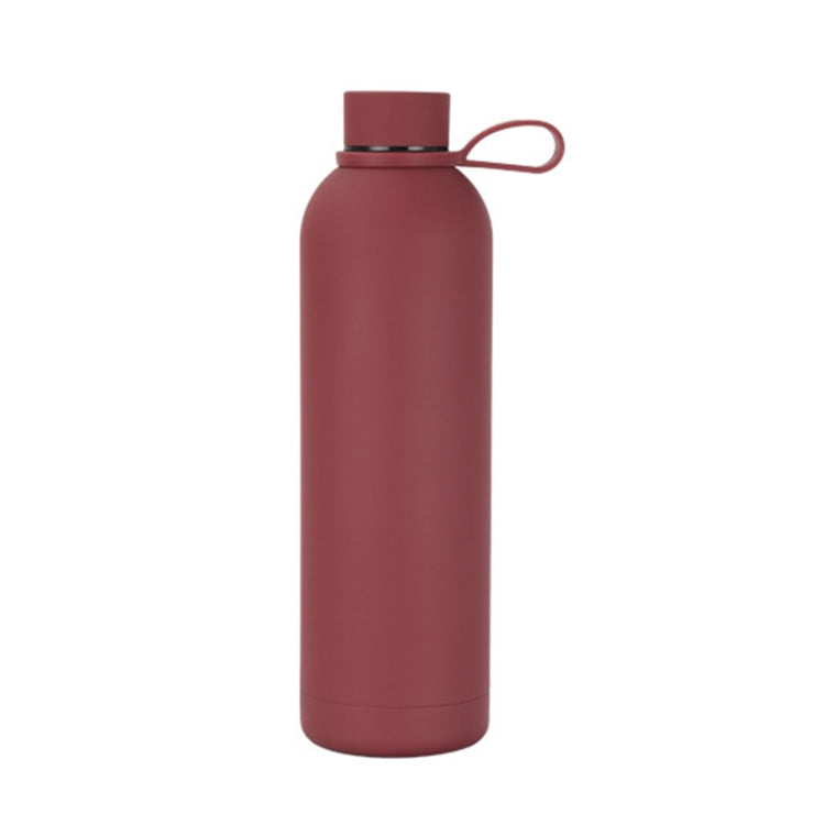 JUNSUNMAY Candy Colored Coating 304 Stainless Steel Water Vacuum Bottle, Capacity:1000ml(Purplish Red)