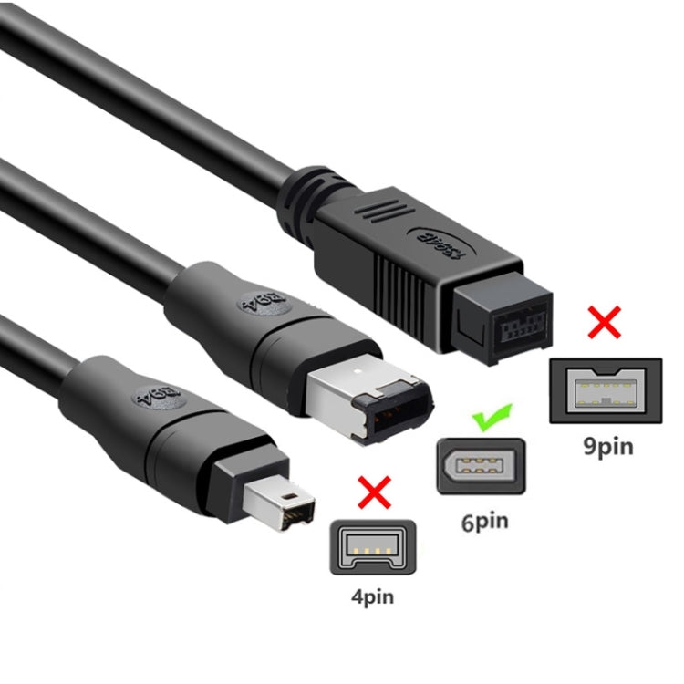 Câble adaptateur convertisseur JUNSUNMAY Firewire IEEE 1394 6 broches mâle vers USB 2.0 mâle, longueur : 4,5 m