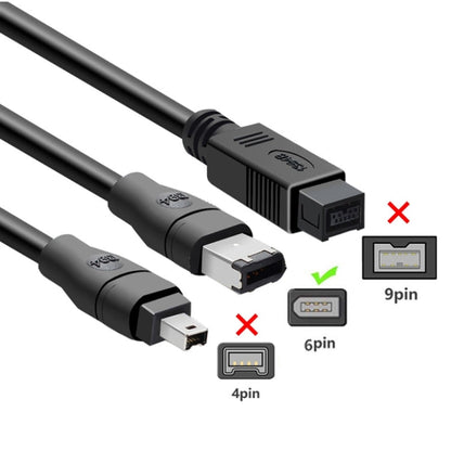 Câble adaptateur convertisseur JUNSUNMAY Firewire IEEE 1394 6 broches mâle vers USB 2.0 mâle, longueur : 4,5 m