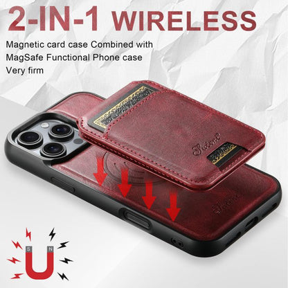 For iPhone 17e / 16e Suteni H15 MagSafe Oil Eax Leather Detachable Wallet Back Phone Case(Red)
