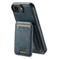For iPhone 17e / 16e Suteni H15 MagSafe Oil Eax Leather Detachable Wallet Back Phone Case(Blue)