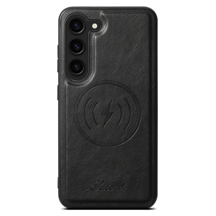 Pour Samsung Galaxy S23+ 5G Étui de téléphone à rabat amovible en cuir huilé Suteni H15 (noir)