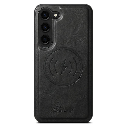 Pour Samsung Galaxy S23+ 5G Étui de téléphone à rabat amovible en cuir huilé Suteni H15 (noir)