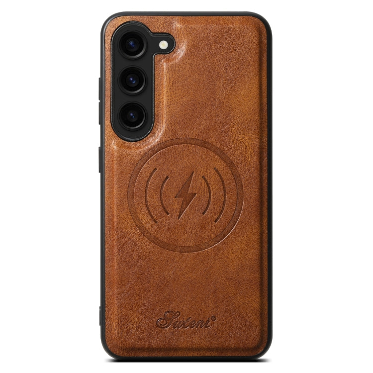 For Samsung Galaxy S23 5G Suteni H15  Oil Eax Leather Detachable Wallet Back Phone Case(Brown)