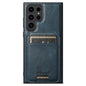 Pour Samsung Galaxy S22 Ultra 5G Étui de téléphone à rabat amovible en cuir huilé Suteni H15 (Bleu)