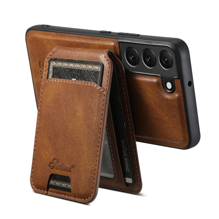 For Samsung Galaxy S22 5G Suteni H15  Oil Eax Leather Detachable Wallet Back Phone Case(Black)