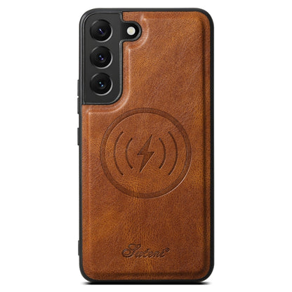 For Samsung Galaxy S22 5G Suteni H15  Oil Eax Leather Detachable Wallet Back Phone Case(Brown)