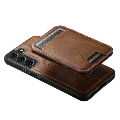 For Samsung Galaxy S22 5G Suteni H15  Oil Eax Leather Detachable Wallet Back Phone Case(Khaki)