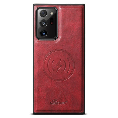 For Samsung Galaxy Note20 Ultra 5G Suteni H15  Oil Eax Leather Detachable Wallet Back Phone Case(Red)