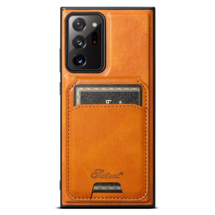 Pour Samsung Galaxy Note20 Ultra 5G Suteni H15 en Cuir Huilé et Étui Portefeuille Amovible à l'arrière (Kaki)