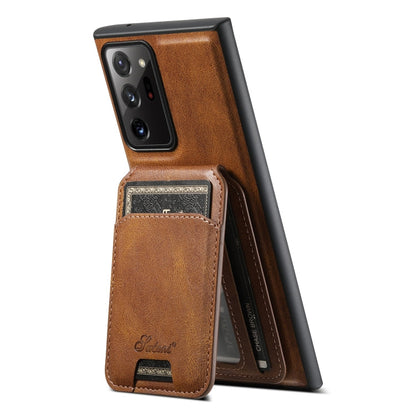 For Samsung Galaxy Note20 5G Suteni H15  Oil Eax Leather Detachable Wallet Back Phone Case(Blue)