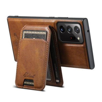 For Samsung Galaxy Note20 5G Suteni H15  Oil Eax Leather Detachable Wallet Back Phone Case(Blue)