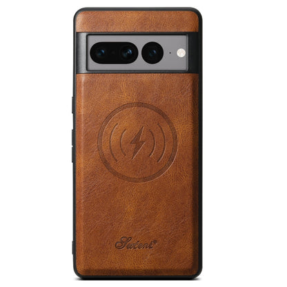 Pour Google Pixel 8 Pro Étui Housse en Cuir Suteni H15 Amovible Portefeuille Coque Arrière (Marron)