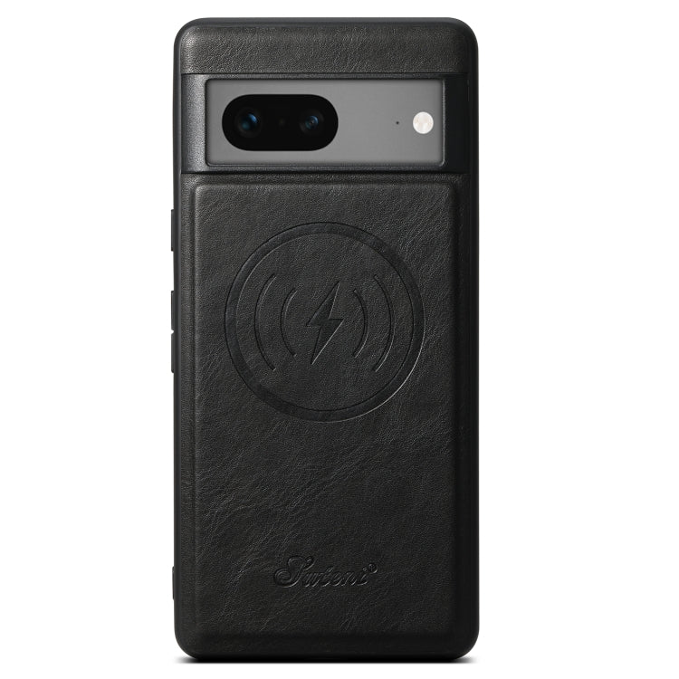 For Google Pixel 8 Suteni H15 Oil Eax Leather Detachable Wallet Back Phone Case(Black)