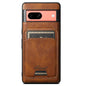 For Google Pixel 7a Suteni H15 Oil Eax Leather Detachable Wallet Back Phone Case(Brown)