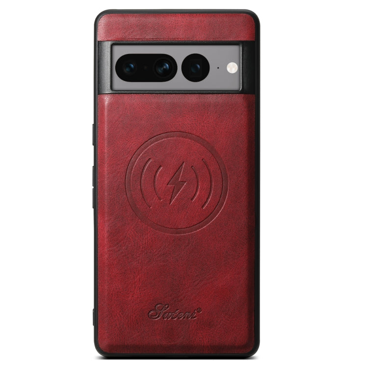 For Google Pixel 7 Pro Suteni H15 Oil Eax Leather Detachable Wallet Back Phone Case(Red)