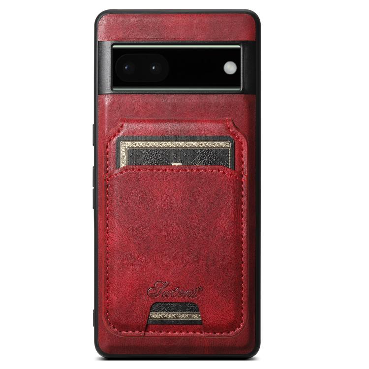 For Google Pixel 6 Suteni H15 Oil Eax Leather Detachable Wallet Back Phone Case(Red)
