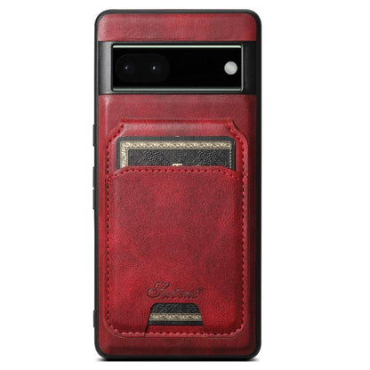 For Google Pixel 6 Suteni H15 Oil Eax Leather Detachable Wallet Back Phone Case(Red)