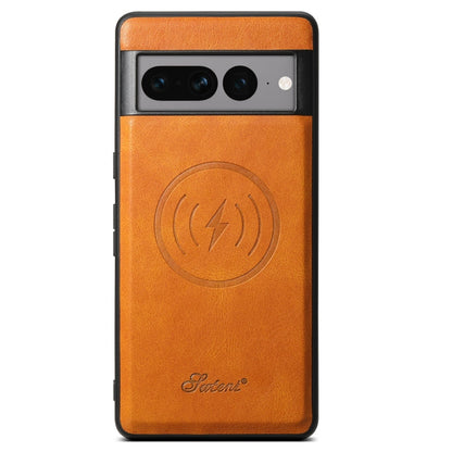 For Google Pixel 8a Suteni H15 Oil Eax Leather Detachable Wallet Back Phone Case(Khaki)