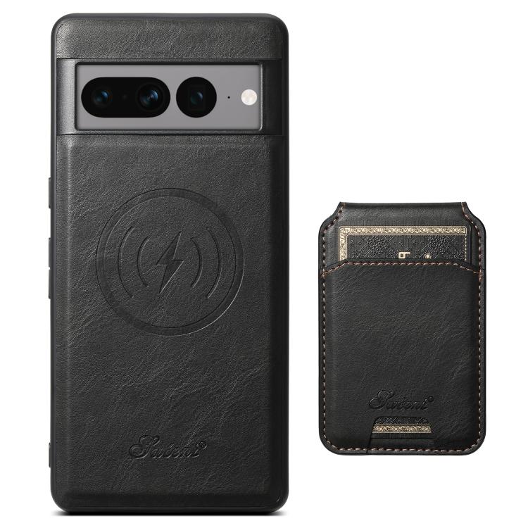 For Google Pixel 10 Pro XL Suteni H15 Oil Eax Leather Detachable Wallet Back Phone Case(Black)