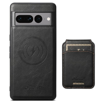 For Google Pixel 10 Pro XL Suteni H15 Oil Eax Leather Detachable Wallet Back Phone Case(Black)