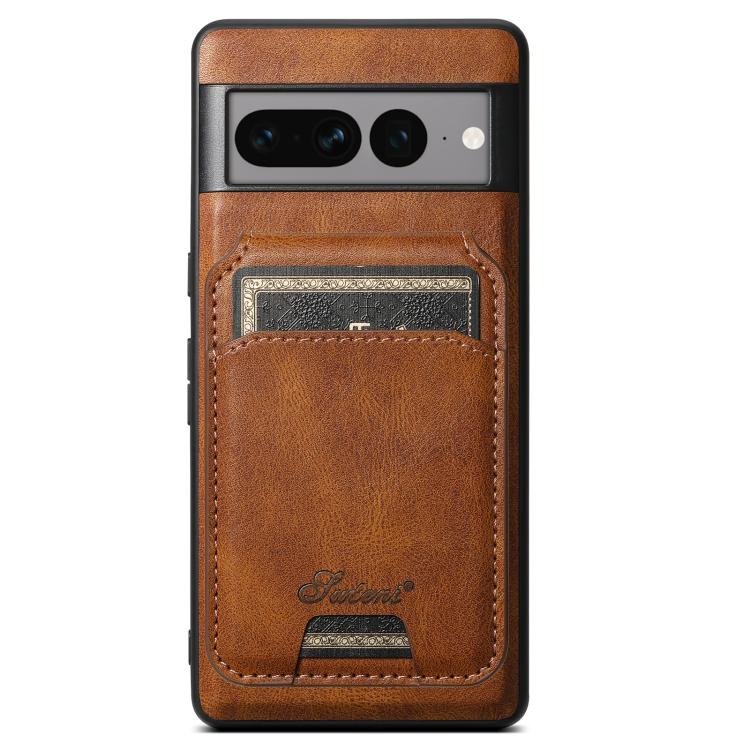 For Google Pixel 10 Pro Suteni H15 Oil Eax Leather Detachable Wallet Back Phone Case(Brown)