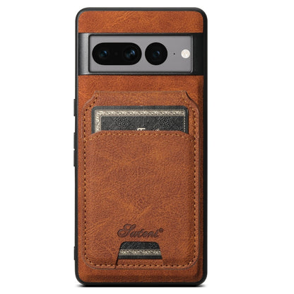 Pour Google Pixel 8 Pro Étui en Cuir Texture Litchi Amovible H16 Suteni (Kaki)