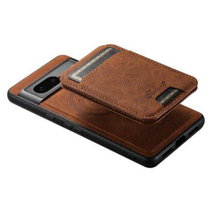 For Google Pixel 7 Suteni H16 Litchi Texture Leather Detachable Wallet Back Phone Case(Black)