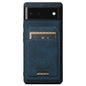 Pour Google Pixel 6 Suteni H16 Housse de Téléphone Arrière Portefeuille Détachable en Cuir Texture Litchi (Bleu)