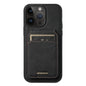 Pour iPhone 13 Pro Max Étui Suteni H16 en cuir à texture Litchi avec portefeuille détachable (Noir)