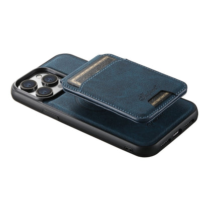 For iPhone 13 Pro Max Suteni H16 Litchi Texture Leather Detachable Wallet Back Phone Case(Blue)