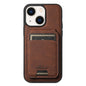 For iPhone 13 Suteni H16 Litchi Texture Leather Detachable Wallet Back Phone Case(Brown)