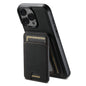 For iPhone 16 Pro Suteni H16 Litchi Texture Leather Detachable Wallet Back Phone Case(Black)