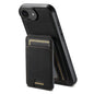 For iPhone 17e / 16e Suteni H16 Litchi Texture Leather Detachable Wallet Back Phone Case(Black)