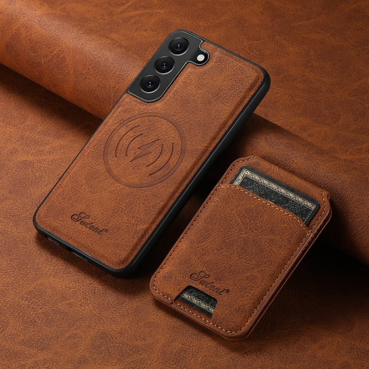 For Samsung Galaxy S22+ 5G Suteni H16 Litchi Texture Leather Detachable Wallet Back Phone Case(Black)