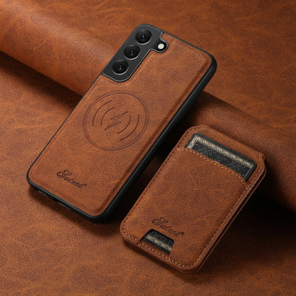 For Samsung Galaxy S22+ 5G Suteni H16 Litchi Texture Leather Detachable Wallet Back Phone Case(Black)