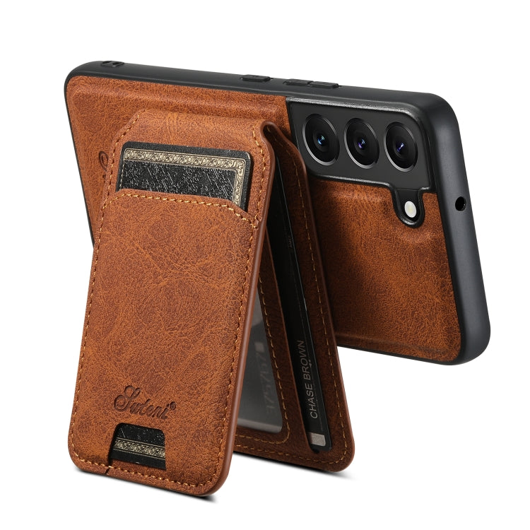 For Samsung Galaxy S22+ 5G Suteni H16 Litchi Texture Leather Detachable Wallet Back Phone Case(Black)