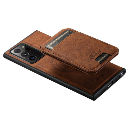 For Samsung Galaxy Note20 5G Suteni H16 Litchi Texture Leather Detachable Wallet Back Phone Case(Blue)