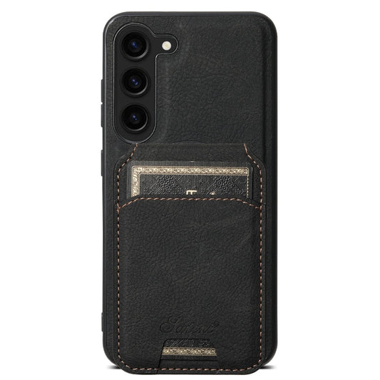Pour Samsung Galaxy S24 5G Suteni H16 Housse de Téléphone Arrière Portefeuille Amovible en Cuir Texture Litchi (Noir)
