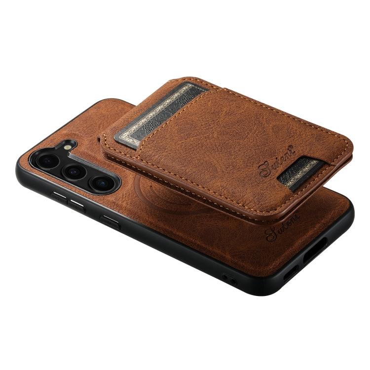For Samsung Galaxy S24+ 5G Suteni H16 Litchi Texture Leather Detachable Wallet Back Phone Case(Khaki)