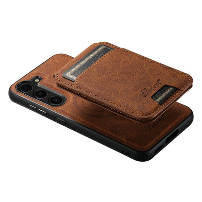 For Samsung Galaxy S24+ 5G Suteni H16 Litchi Texture Leather Detachable Wallet Back Phone Case(Khaki)