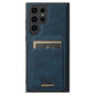 Pour Samsung Galaxy S24 Ultra 5G Étui de téléphone arrière portefeuille détachable en cuir texturé Litchi Suteni H16 (Bleu)
