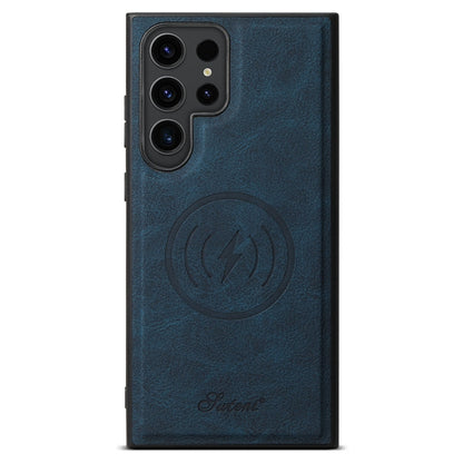 Pour Samsung Galaxy S24 Ultra 5G Étui de téléphone arrière portefeuille détachable en cuir texturé Litchi Suteni H16 (Bleu)
